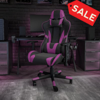 Flash Furniture CH-187230-1-PR-GG X20 Gaming Chair Racing Office Ergonomic Computer PC Adjustable Swivel Chair with Fully Reclining Back in Purple LeatherSoft